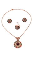 Picture of Well Made Crystal Rose Gold Plated 3 Pieces Jewelry Sets