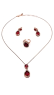 Picture of Best-Selling Rose Gold Plated Red 3 Pieces Jewelry Sets