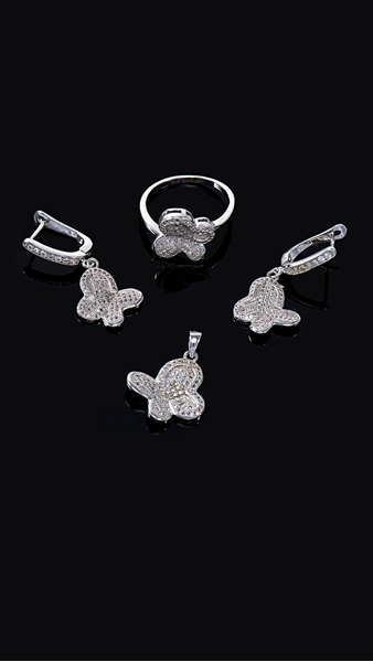 Picture of Customized Platinum Plated Cubic Zirconia 3 Pieces Jewelry Sets
