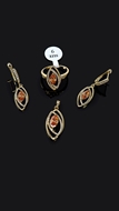 Picture of Customized Cubic Zirconia Gold Plated 3 Pieces Jewelry Sets