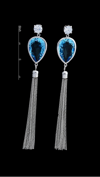 Picture of The Best Discount Tassels Platinum Plated Drop & Dangle