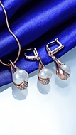 Picture of Trendy Design Concise Venetian Pearl 2 Pieces Jewelry Sets