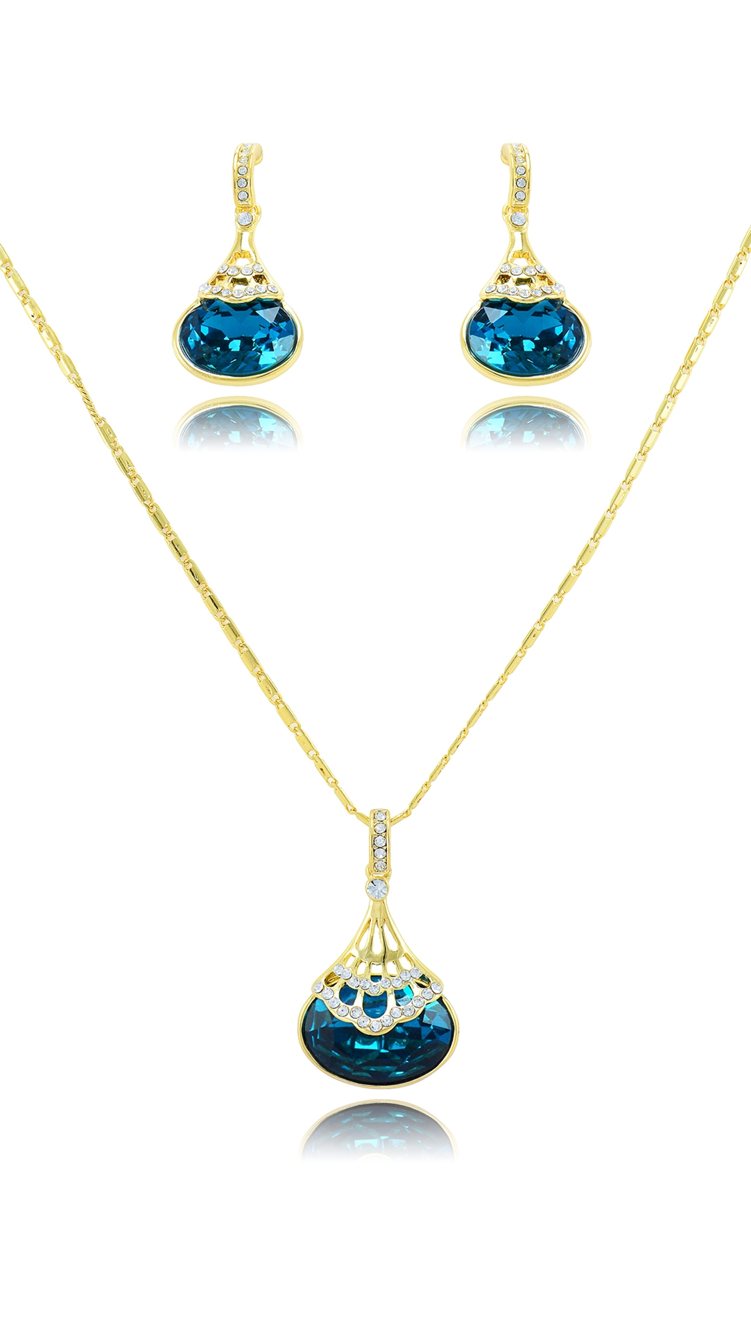 Simple And Elegant Small Gold Plated 2 Pieces Jewelry Sets