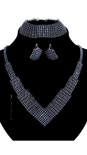 Picture of Brand New Geometric Rhinestone 3 Pieces Jewelry Sets