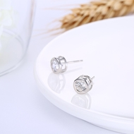 Picture of Charming White Platinum Plated Stud 