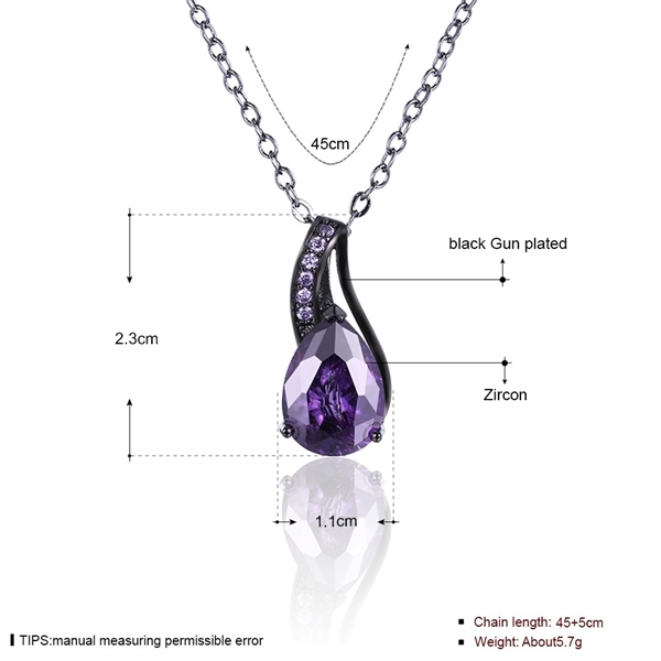 Picture of Good Performance Purple Gunmetel Plated Necklaces & Pendants