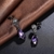 Picture of Beauteous Gunmetel Plated Purple Drop & Dangle