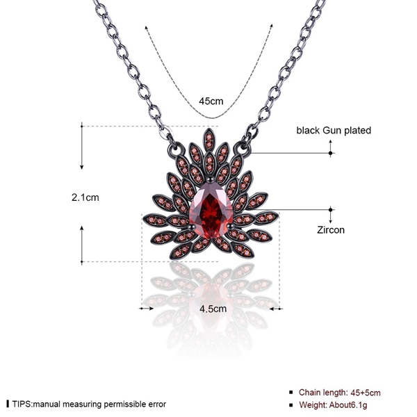 Picture of Individual Design On  Red Gunmetel Plated Necklaces & Pendants