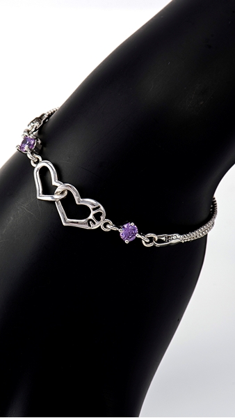 Picture of Comely Heart & Love Platinum Plated Bracelets