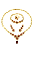 Picture of Romantic  Gold Plated Crystal 4 Pieces Jewelry Sets