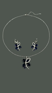 Picture of New Design Platinum Plated Dark Blue 2 Pieces Jewelry Sets