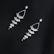 Picture of Cubic Zirconia Copper Brass Chandelier Earrings 1JJ042423E