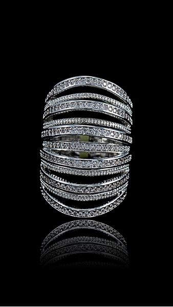 Picture of Pretty Big Platinum Plated Fashion Rings