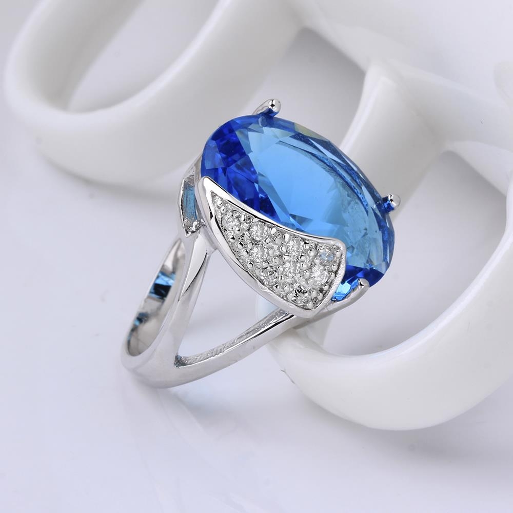 Superior Blue Platinum Plated Fashion Rings