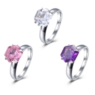 Picture of Noble Designed Purple Platinum Plated Fashion Rings