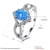Picture of Flexible Designed Platinum Plated Blue Fashion Rings