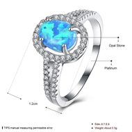 Picture of Attractive Platinum Plated Blue Fashion Rings