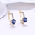 Picture of Simple And Elegant Champagne Gold Plated White Huggies Earrings