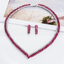 Show details for Cubic Zirconia Wedding Necklace And Earring Sets 1JJ050923S