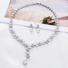 Show details for  Wedding Cubic Zirconia Necklace And Earring Sets 1JJ050945S