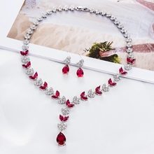 Show details for Wedding Cubic Zirconia Necklace And Earring Sets 1JJ050948S