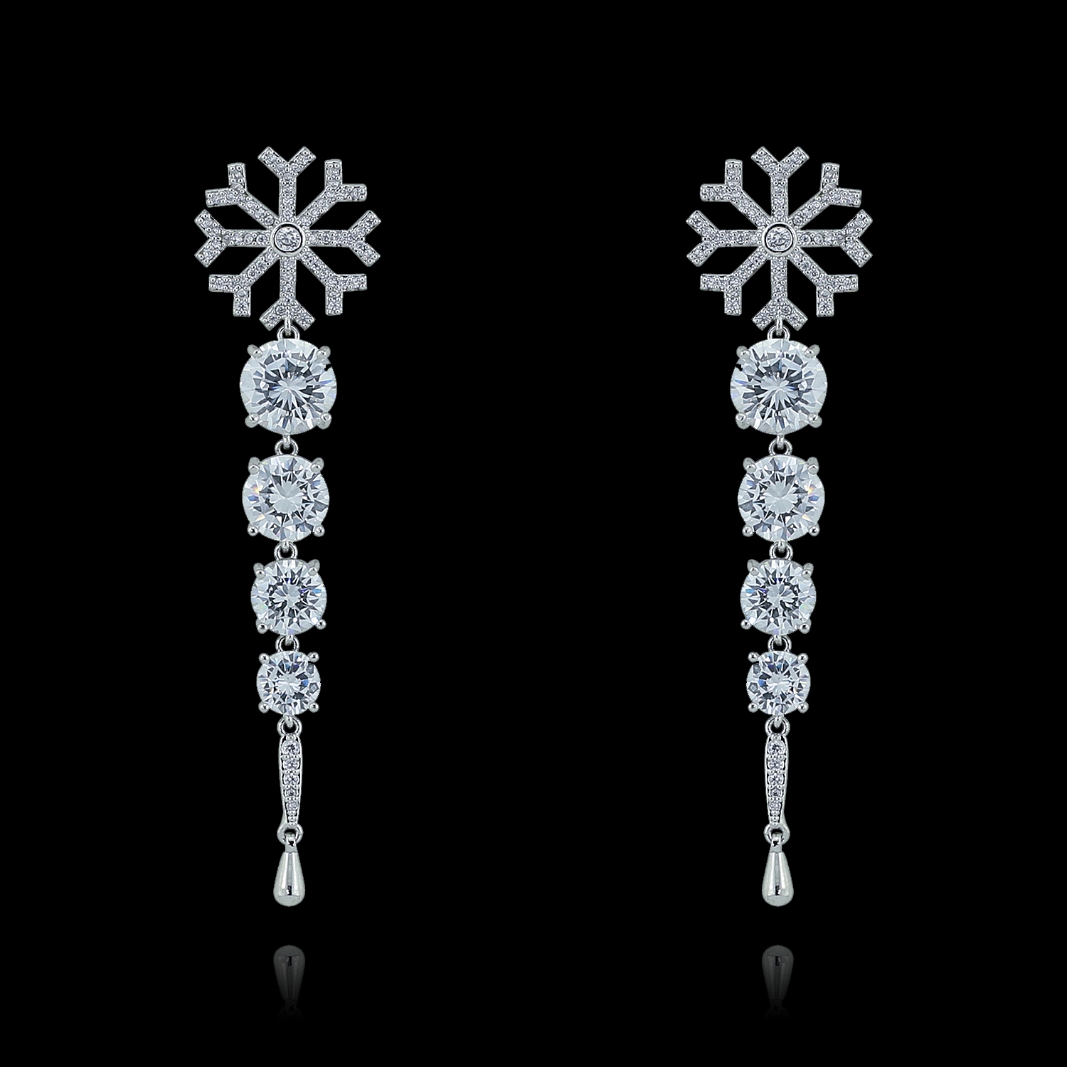 Huitan 925 Silver Filled Drop Earrings – Pink Cubic Zirconia, Bow Shape, Party Jewelry