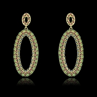 Picture of Big Cubic Zirconia Dangle Earrings 1JJ054528E