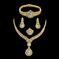 Picture of Famous Big Cubic Zirconia 4 Piece Jewelry Set
