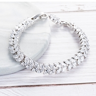 Picture of Unique Cubic Zirconia White Tennis Bracelet