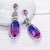 Picture of Popular Cubic Zirconia Purple Drop & Dangle Earrings