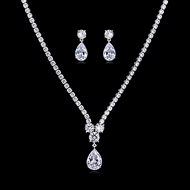 Picture of Brand New White Luxury Necklace and Earring Set with Full Guarantee