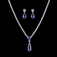 Picture of Shop Platinum Plated Copper or Brass Necklace and Earring Set with Fast Shipping
