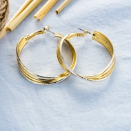 Picture of Trendy Gold Plated Casual Big Hoop Earrings with No-Risk Refund