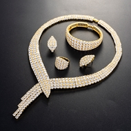 Picture of Attractive White Platinum Plated 4 Piece Jewelry Set For Your Occasions