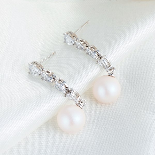 Picture of Famous Small White Dangle Earrings