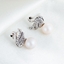 Show details for Purchase Platinum Plated White Stud Earrings with Fast Delivery