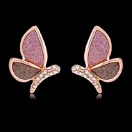 Picture of Distinctive Rose Gold Plated Butterfly Stud Earrings with Low MOQ