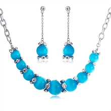 Show details for Shop Platinum Plated Opal Necklace and Earring Set with Wow Elements