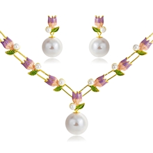 Show details for Brand New Colorful Gold Plated Necklace and Earring Set with SGS/ISO Certification