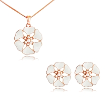 Show details for Need-Now White Flowers & Plants Necklace and Earring Set from Editor Picks