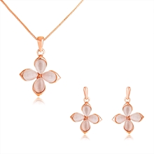 Show details for Eye-Catching Rose Gold Plated Zinc Alloy Necklace and Earring Set with Member Discount
