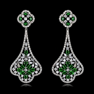 Picture of Top Big Platinum Plated Dangle Earrings