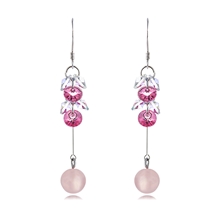 Show details for Great Value Pink Swarovski Element Pearl Drop & Dangle Earrings with Full Guarantee