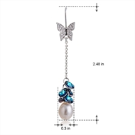 Picture of Best Selling Butterfly Swarovski Element Pearl Drop & Dangle Earrings