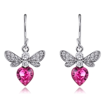 Show details for Nice Swarovski Element Pink Drop & Dangle Earrings