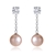 Picture of Trendy Platinum Plated Swarovski Element Pearl Drop & Dangle Earrings From Reliable Factory