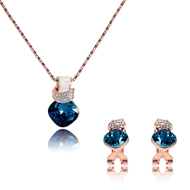 Picture of Long-Term Supplier Dark Blue Crystal 2 Pieces Jewelry Sets