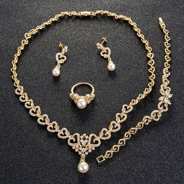 Picture of Great Value White Dubai 4 Piece Jewelry Set with Full Guarantee