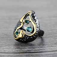 Picture of Eye-Catching Blue Multi-tone Plated Fashion Ring with Member Discount