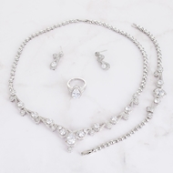 Picture of Nickel Free Platinum Plated Medium 4 Piece Jewelry Set with Worldwide Shipping